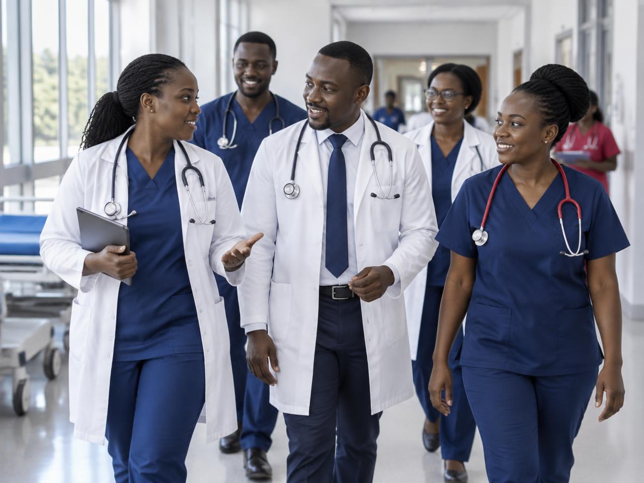 Healthcare professionals working together